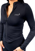 Black cropped zip up